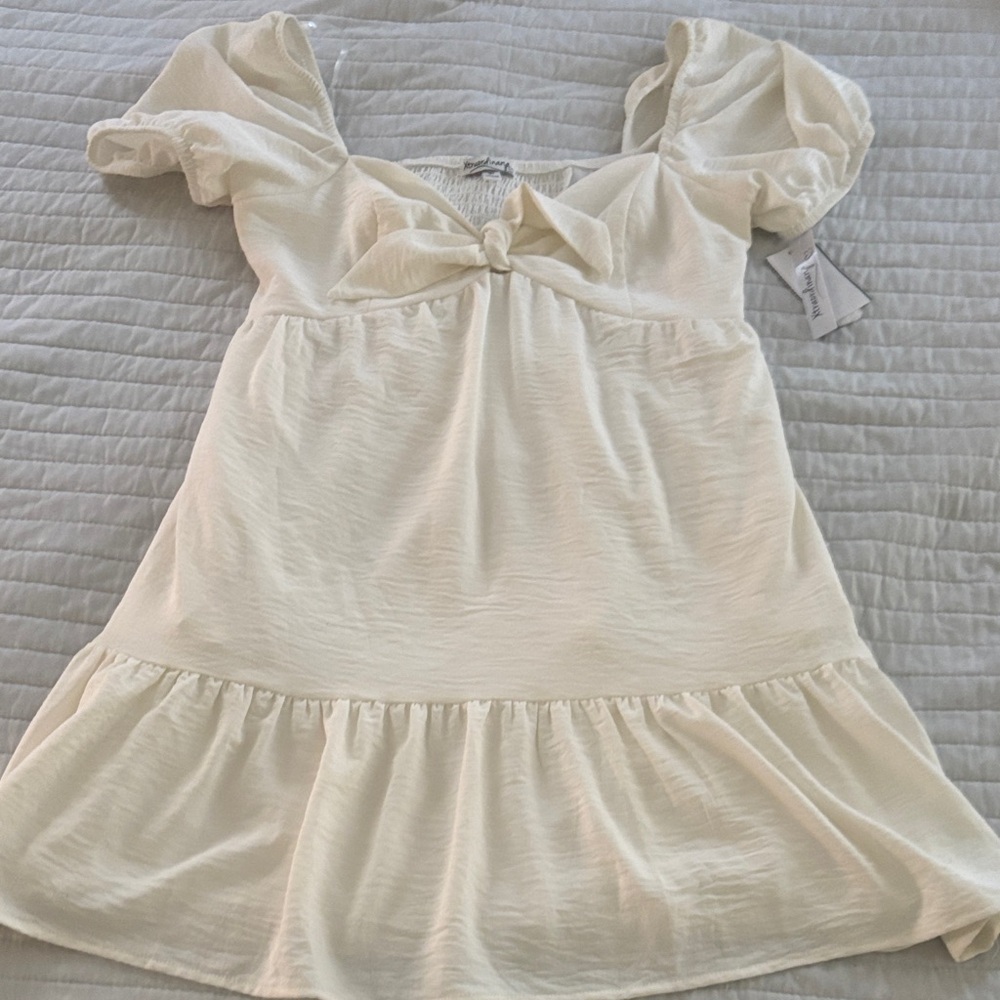 Xtraordinary Cream Puff Sleeve Dress